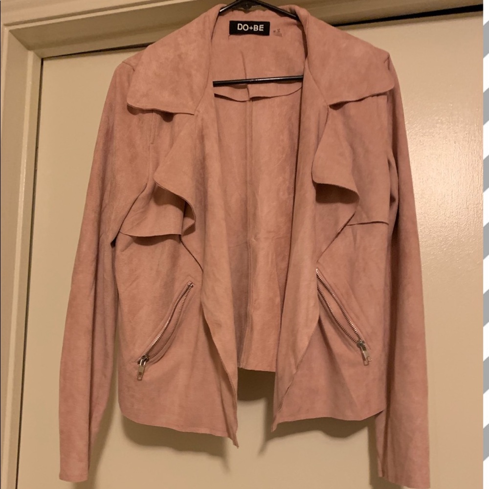 Faux suede jacket.